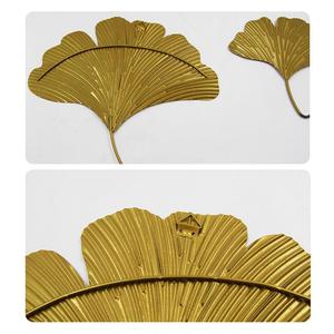 Grande ferro battuto foglie di Ginkgo scultura da parete elegante decorazione Hotel accento da parete - Product Image 4