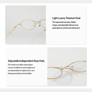 Montures de lunettes ovales en métal tendance Y2K, style minimaliste rétro, petites lunettes dorées, monture optique de luxe, verres sur ordonnance personnalisés - Product Image 5