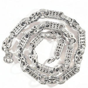 Nouvel Arrivage Chaîne à Maillons Monnaie 10mm pour Hommes, Collier Hip Hop en Laiton Plaqué Or 18K, Chaîne à Maillons Iced Out, Bijoux de Cou, Vente en Gros - Product Image 2