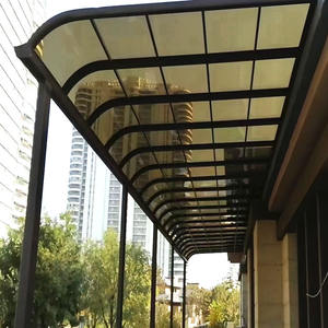 Pare-soleil aluminium PC extérieur Pergola feuille Polycarbonate Gazebo panneau de <span class=keywords><strong>jardin</strong></span> Anti-UV étanche auvent auvent cadre de toit - Product Image 2