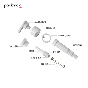 Small flat nozzle, built-in threaded switch, 32-tooth PP lotion pump head for conditioner, shampoo & <b>shower</b> <b>gel</b> - Product Image 3