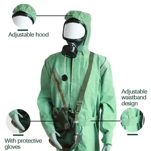 Nuclear radiation protection suit chemical resistant waterproof protection coveralls