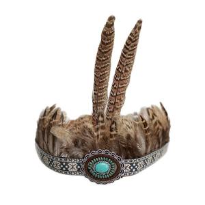Nouveau Bandeau Cheveux Plumes Naturelles Style Indien pour Enfants et Adultes, Accessoire <span class=keywords><strong>de</strong></span> Déguisement et <span class=keywords><strong>de</strong></span> Spectacle Sauvage, Idéal pour le Cosplay - Product Image 5