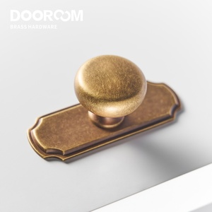Dooroom Brass Furniture Handles Modern Matt Brushed Nickel Yellow Bronze Pulls With Base Cupboard <strong>Wardrobe</strong> Dresser Shoe Box <strong>Draw</strong> - Product Image 3