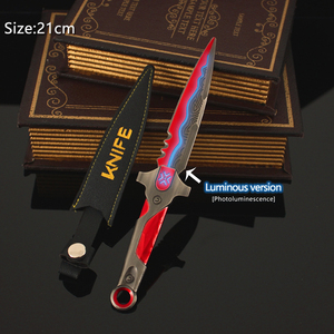 Coltello VCT LOCK Valorant Luminoso al Buio Rosso Blu Bicolore con Incisione Ondulata per Collezione e Regalo - Product Image 3