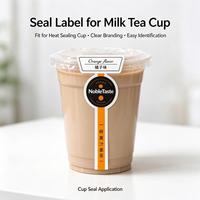 Autocollants ronds personnalisés en PVC brillant résistant à la chaleur, découpés sur mesure pour café et thé au lait avec logo OEM