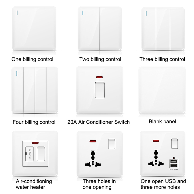 Usb Wall Outlet Twin Gang Uk Double Plug Power Socket 2 Port Usb 2.1A Plate Electrical Rectangular Charger for Office Kitchen