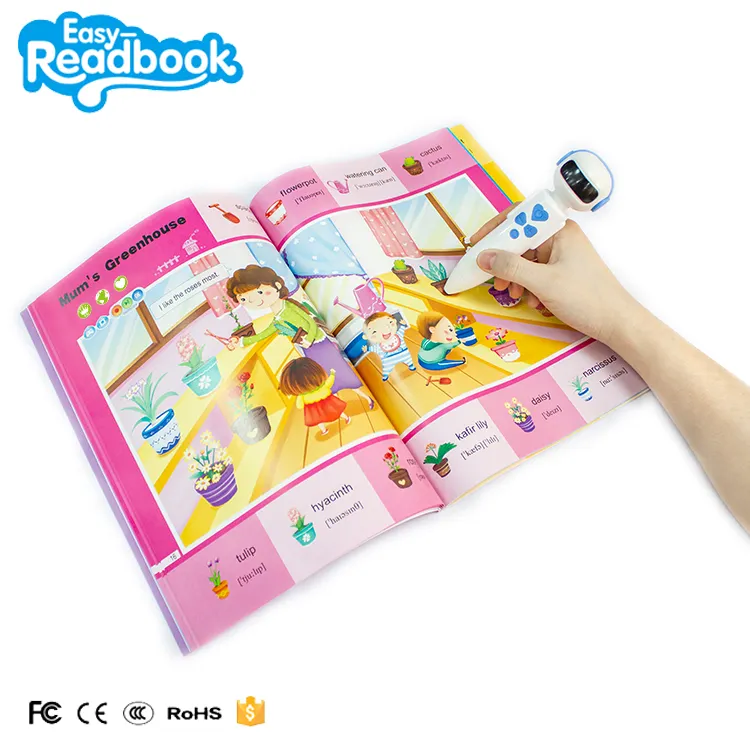 Easy-Readbook tout-petits enfants stylo parlant trilingue éducatif intelligent avec des livres pour des mots de base contenu vif