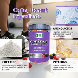 Wholesale Price Creatine Gummies BCAA for Muscle Recovery Gummies with Vitamin B6 B12 Support Energy Metabolism Sport Products - Product Image 5