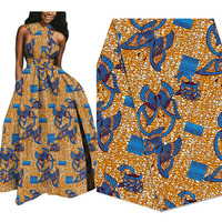 Vêtements traditionnels africains pour femmes, 100% coton, robes en coton, Batik, imprimé Double face, tissu tissé néerlandais 6yds