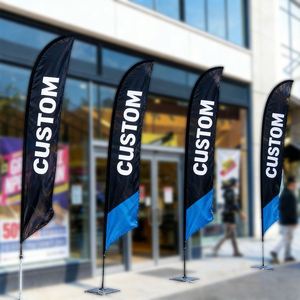 Bandera de Lágrima Personalizada, Impresa en Poliéster, Resistente al Agua, Ligera y Duradera, de Una o Dos Caras, para Ferias Comerciales y Publicidad - Product Image 1