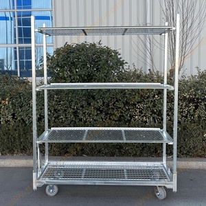 Carro <span class=keywords><strong>de</strong></span> transporte <span class=keywords><strong>de</strong></span> malla <span class=keywords><strong>de</strong></span> alambre <span class=keywords><strong>de</strong></span> acero soldado para granja y plantas, carro <span class=keywords><strong>de</strong></span> invernadero <span class=keywords><strong>de</strong></span> alta resistencia, ajustable, <span class=keywords><strong>de</strong></span> cuatro ruedas, OEM, para viveros hortícolas - Product Image 2