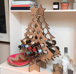 <span class=keywords><strong>Portabottiglie</strong></span> <span class=keywords><strong>a</strong></span> Forma di Albero di Natale in Legno, Calendario dell'Avvento con Conto alla Rovescia per Natale, <span class=keywords><strong>Portabottiglie</strong></span> per Casa - Product Image 5