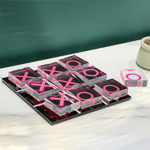 Juego de <span class=keywords><strong>Tres</strong></span> <span class=keywords><strong>en</strong></span> <span class=keywords><strong>Raya</strong></span> de Acrílico Bicolor Negro y Transparente, Bloques Cuadrados Gruesos y Sólidos XO, Juego de Decoración para Fiestas <span class=keywords><strong>en</strong></span> Interiores con Logotipo Personalizado - Product Image 2