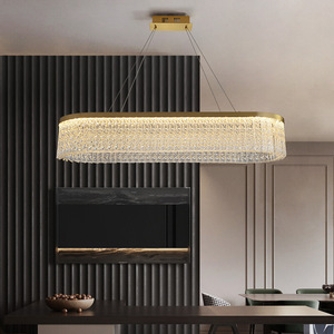 Crystal <b>Chandelier</b> Gold Finish LED Pendant Light E26 Warm <b>White</b> 3500K Dimmable Stainless Steel Adjustable Height 5-Year Warranty - Product Image 6