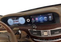 Gerllish Dual Screen 12.3" Panel Instrumen Digital Mobil Speedo Meter Mercedes-Benz S W221 2005-2013 GPS Navigasi DSP Pemutar Multimedia