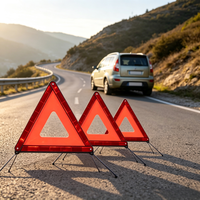 Feux d'avertissement d'urgence pour voiture, fusée de signalisation routière, panneau de signalisation de danger précoce, triangle réfléchissant en plastique pour la circulation