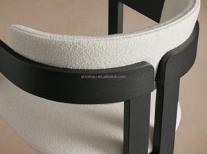 Chaise de comptoir d'intérieur de luxe moderne en finition noire <span class=keywords><strong>tabouret</strong></span> à cadre en <span class=keywords><strong>bois</strong></span> pour <span class=keywords><strong>cuisine</strong></span>, salle à manger <span class=keywords><strong>et</strong></span> bar à domicile - Product Image 4