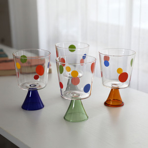 Colorful Polka Dot Glass Mugs <b>Clear</b> Coffee Cups With Handle For Coffee Lovers - Product Image 2