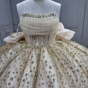 Vestido <span class=keywords><strong>de</strong></span> Quinceañera Lsmu151 con Lentejuelas Color Champán, Vestidos <span class=keywords><strong>de</strong></span> XV Años Rosa, Vestido <span class=keywords><strong>de</strong></span> Quince Años Jancember - Product Image 5