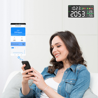 Détecteur de CO2 mural WiFi avec capteur NDIR, application Tuya, moniteur de CO2, de bruit, de température et d'humidité pour intérieur