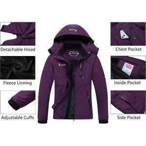 Chaqueta de Esquí Impermeable para Mujer Moerdeng, Forrada de Polar, con Capucha, Abrigo de Invierno para la Nieve, Cortavientos, Ropa Deportiva para Exteriores - Product Image 1