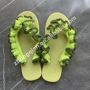Tongs en fil tricoté faites à la main personnalisées pour femmes, mode extérieure, tongs de plage - Product Image 3