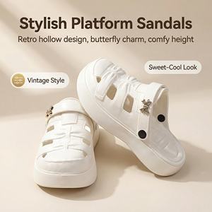 รองเท้าผู้หญิงแฟชั่นฤดูร้อนแบบสวม  ผ้าตาข่ายนุ่ม  กันลื่น  เพิ่มความสูง  สำหรับใส่กลางแจ้ง - Product Image 3