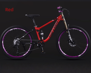 Bicicleta de Montaña de Acero de Alto Carbono con Doble Suspensión, 24/26 Pulgadas, 120 kg, 10 Velocidades, Cómoda, con Freno de Tambor - Product Image 4