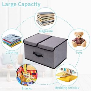 กล่องเก็บของผ้าไม่ทอแบบพับได้สำหรับเสื้อผ้า กล่องจัดระเบียบเก็บของ - Product Image 5