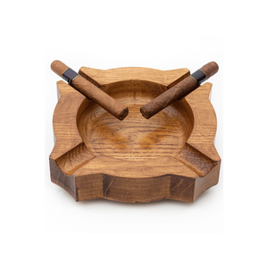 Cendrier en bois de luxe avec logo personnalisé, cendrier carré en bois massif, 4 fentes, support haut de gamme pour hôtel, bar, terrasse, décoration de table - Product Image 4