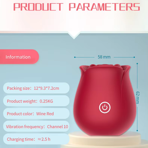 Leistungs starke saugende Rose geformte Vibrator G-Punkt Nippel und Klitoris stimulator Silikon <span class=keywords><strong>Massage</strong></span> gerät Sexspielzeug für Frauen Masturbation - Product Image 3