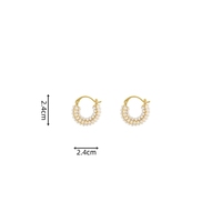 Orecchini a Cerchio Vintage Eleganti con Perle a Forma di U per Donne, Impermeabili, Ipoallergenici, per Feste, Gioielli Regalo
