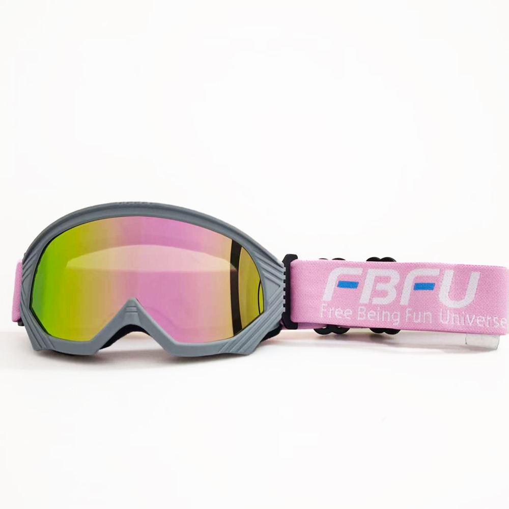 Lunettes roses à monture grise