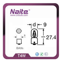 NAITE Vente en gros d'ampoules halogènes personnalisées T4W 12V 4W BA9s pour accessoires automobiles