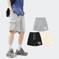 Shorts de travail pour hommes printemps-été 340G, coupe décontractée robuste avec cordon de serrage et poches, personnalisables