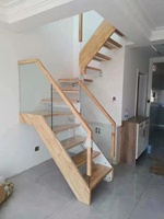 Wunderbare Holztreppenstufen Teile Holzstufen Schwimmende Treppen Glas-Treppengeländer