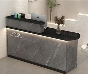 Mostradores de Madera para Caja, Diseño Personalizado de Lujo, Mostrador de Caja con LED para Salón, Barbería, Tienda, Recepción - Product Image 3