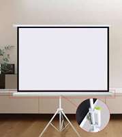 Écran de projection portable 100 pouces 16:9 avec trépied, pour extérieur, montage mural, pour cinéma maison, école, salle de réunion