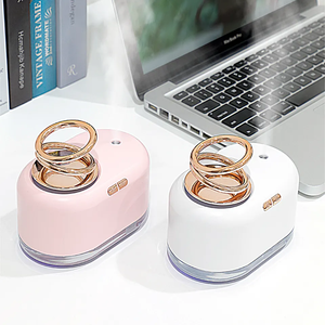 2023 nuevo humidificador para el hogar suspendido doble anillo USB Mini aire humidificador portátil atomizador difusor humidificador de niebla fría - Product Image 2
