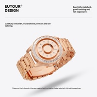 Reloj de Hombre de Lujo Personalizado OEM, con Levitación Magnética, Ecológico, Caja de Cobre, Correa de Acero Inoxidable, Puntero, Cuarzo Importado