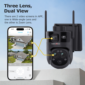 15x Zoom đôi màn hình xem không dây Wifi máy ảnh tiêu thụ điện năng thấp con người phát hiện máy ảnh tự động theo dõi CCTV hệ thống báo động - Product Image 3