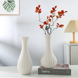 Simplicity Upscale Refined Ceramic Vase With Hydroponic Capability for Living Room Entryway Fresh <b>Flower</b> <b>Display</b> Decoration - Product Image 2