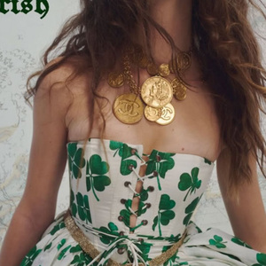 Robe longue plissée d'été colorée, personnalisée, tendance, sexy, légère, imprimé arc-en-ciel, grande taille, pour la saison estivale - Product Image 3