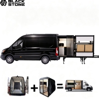 Boîte de conversion tout-en-un multifonction pour camping-car avec cuisine extractible, aménagement de camping pour fourgonnette