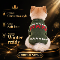 Pull pour chien en tricot marron pour l'automne et l'hiver, vêtements de Noël pour animaux de compagnie, pull chaud pour chiot, vente en gros en stock