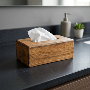 Boîte à mouchoirs en bois minimaliste faite à la main, porte-mouchoirs en bois massif, distributeur de serviettes de table naturel, décoration moderne pour la maison et le bureau - Product Image 1