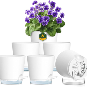 Pot de fleurs auto-arrosant en plastique de 4/5/6/7/8 pouces pour jardin, petit pot de fleurs auto-arrosant pour <span class=keywords><strong>paresseux</strong></span> - Product Image 6