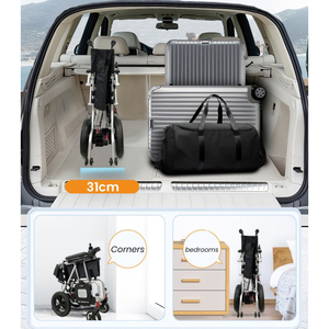 รถเข็นไฟฟ้าพับได้ KSM-506P สำหรับผู้พิการ โครงอะลูมิเนียมน้ำหนักเบา แบตเตอรี่ลิเธียมคู่ 6AH X2 - Product Image 5