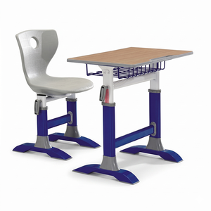SONGYE Nuevo Diseño Moderno de Escritorio y Silla Metálicos Ajustables en Altura para Escuela Primaria ST-0608, Conjunto de Mesa y Silla para Escuela U - Product Image 1